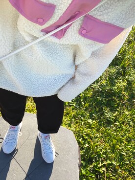「H&M（エイチ・アンド・エム）のアイテム（スウェット、ホワイト系）」を使った、ほのかさん（レディース・157cm）の秋コーディネート