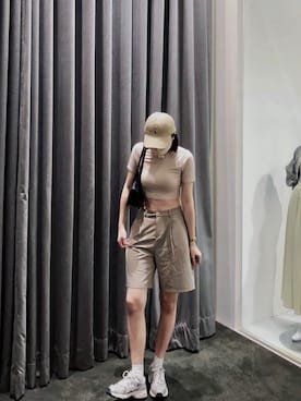 「POLO（ポロ）のアイテム（帽子）」を使った、Doraさん（レディース・173cm）の夏コーディネート