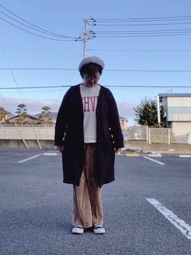 「ぽっちゃりコーデ」｜「アイテム（その他アウター）」を使った、satomiさん（レディース・158cm）の冬コーディネート