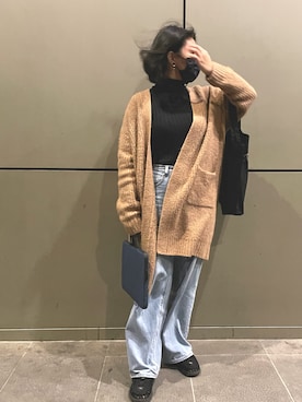 「KEEN（キーン）のアイテム（その他シューズ、ブラック系）」を使った、Eulerさん（レディース・159cm）の冬コーディネート