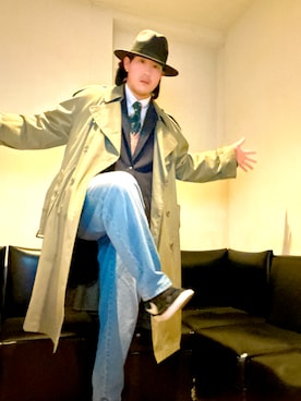 「H&M（エイチ・アンド・エム）のアイテム（帽子）」を使った、ヴァンパイアようくんさん（メンズ・177cm）の冬コーディネート