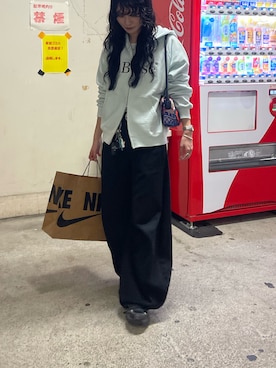 「FILA（フィラ）のアイテム」を使った、Fukaさん（レディース・164cm）の冬コーディネート