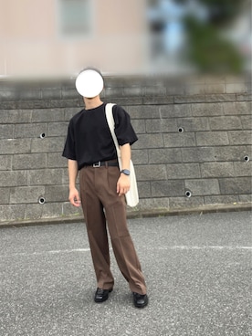 「ニコアンド」｜「アイテム（ローファー）」を使った、SHU_さん（メンズ・166cm）の秋コーディネート