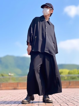 「ワイドシルエット」｜「アイテム（キャップ）」を使った、しょう🐤🐦🐧しばらく休みますさん（メンズ・173cm）の春コーディネート