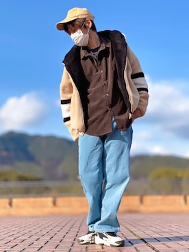 「G.O.C（ジーオーシー）のアイテム（ブルゾン）」を使った、しょう🐤🐦🐧しばらく休みますさん（メンズ・173cm）の春コーディネート