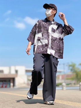 「ROOPTOKYO（ループトウキョウ）のアイテム（帽子）」を使った、しょう🐤🐦🐧しばらく休みますさん（メンズ・173cm）の夏コーディネート