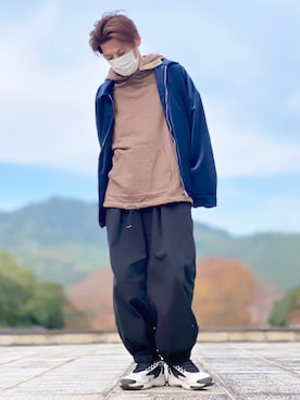 「unrelaxing（アンリラクシング）のアイテム（ブルゾン）」を使った、しょう🐤🐦🐧しばらく休みますさん（メンズ・173cm）の秋コーディネート
