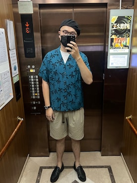 「TWO PALMS（トゥーパームス）のアイテム」を使った、杰森屎塔森さん（メンズ・187cm）の夏コーディネート