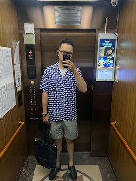 「JULIUS TART OPTICAL（ジュリアスタートオプティカル）のアイテム」を使った、杰森屎塔森さん（メンズ・187cm）の夏コーディネート
