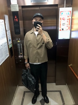 「M2squared（エムツースクエアード）のアイテム」を使った、杰森屎塔森さん（メンズ・187cm）の秋コーディネート