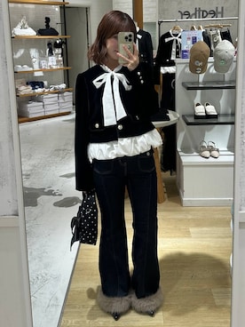 「Heather（ヘザー）のアイテム（パンツ）」を使った、こぼちゃんさん（レディース・156cm）の秋コーディネート