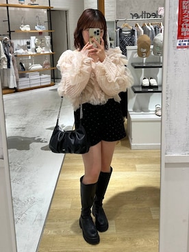 「アイテム（チューブトップ）」を使った、こぼちゃんさん（レディース・156cm）の秋コーディネート