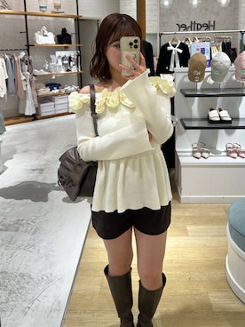 「Heather（ヘザー）のアイテム（バッグ）」を使った、こぼちゃんさん（レディース・156cm）の秋コーディネート