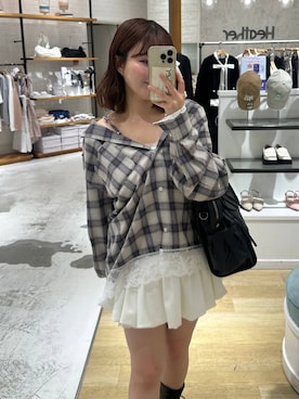「Heather（ヘザー）のアイテム（バッグ）」を使った、こぼちゃんさん（レディース・156cm）の秋コーディネート
