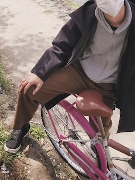 「LOOPWHEELER（ループウィラー）のアイテム（パーカー）」を使った、むーさん（メンズ・171cm）の秋コーディネート