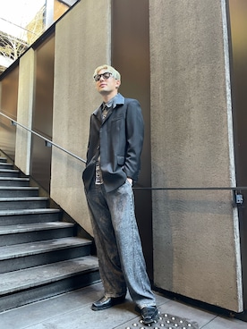 「DIESEL（ディーゼル）のアイテム（その他アウター）」を使った、Dadaさん（メンズ・186cm）の冬コーディネート