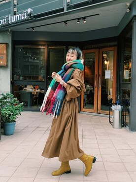 「ナイキ」｜「アイテム（ステンカラーコート）」を使った、太元🤍🇹🇼さん（レディース・161cm）の秋コーディネート