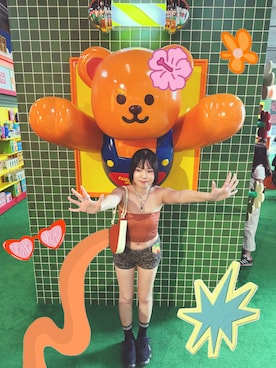 「アイテム（チューブトップ）」を使った、hazel Sau さん（レディース・155cm）の秋コーディネート