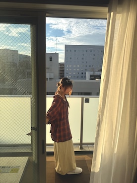 「アイテム（サングラス、イエロー系）」を使った、hazel Sau さん（レディース・155cm）の夏コーディネート