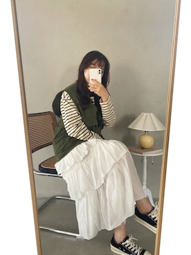 「CLEA（クレア）のアイテム」を使った、CLEAさん（レディース・160cm）の春コーディネート