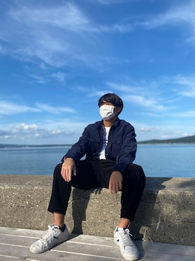 「TOMMY HILFIGER（トミーヒルフィガー）のアイテム（スウェット）」を使った、Takahiroさん（メンズ・171cm）の夏コーディネート