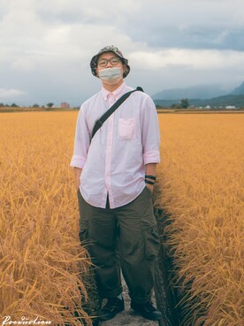 「VANS（バンズ）のアイテム（キャップ）」を使った、Sam Luさん（メンズ・171cm）の冬コーディネート