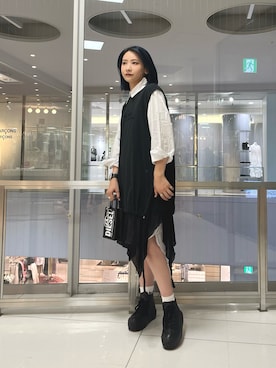 「DIESEL京都ポルタ」｜MIOさん（レディース・158cm）の夏コーディネート