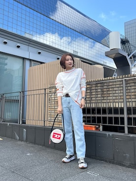 「DIESEL京都ポルタ」｜MIOさん（レディース・158cm）の春コーディネート