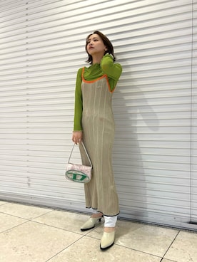 「DIESEL京都ポルタ」｜MIOさん（レディース・158cm）の春コーディネート