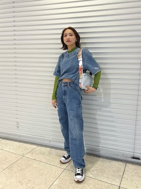 「DIESEL京都ポルタ」｜MIOさん（レディース・158cm）の春コーディネート