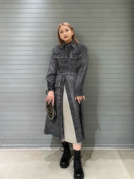 「DIESEL京都ポルタ」｜MIOさん（レディース・158cm）の冬コーディネート