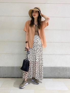 「THE NORTH FACE（ザノースフェイス）の＜THE NORTH FACE＞HIKE BLOOM ハット ◆（ハット）」を使った、miyamotoさん（レディース・164cm）の夏コーディネート