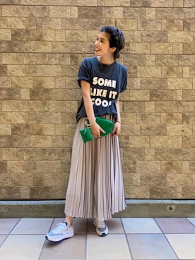 「FUNG（ファング）のアイテム（トップス）」を使った、miyamotoさん（レディース・164cm）の夏コーディネート