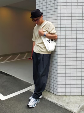 「アイテム（トートバッグ）」を使った、atunndoさん（メンズ・170cm）の夏コーディネート