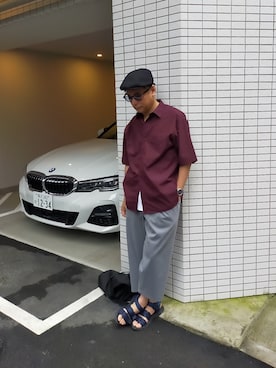 「GUコーデ」｜「アイテム（ハンチング/ベレー帽）」を使った、atunndoさん（メンズ・170cm）の夏コーディネート