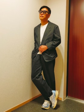 「JINS（ジンズ）のアイテム」を使った、atunndoさん（メンズ・170cm）の春コーディネート