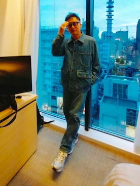 「JINS（ジンズ）のアイテム」を使った、atunndoさん（メンズ・170cm）の春コーディネート