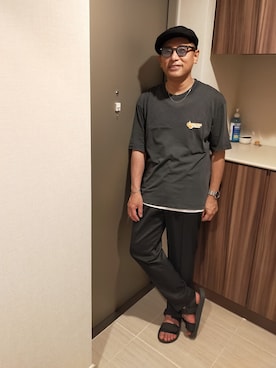 「GUコーデ」｜「アイテム（ハンチング/ベレー帽）」を使った、atunndoさん（メンズ・170cm）の夏コーディネート