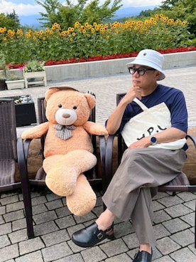 「アイテム（帽子）」を使った、atunndoさん（メンズ・170cm）の夏コーディネート