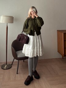 FEKETE（フェケテ）の「frill midi flared skirt / フリルボリューム