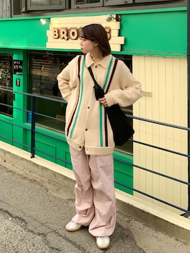 「ジャーマントレーナー」｜「アイテム（その他）」を使った、Tane🌷さん（レディース・161cm）の春コーディネート