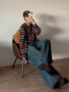 「アイテム（パンツ）」を使った、Tane🌷さん（レディース・161cm）の秋コーディネート