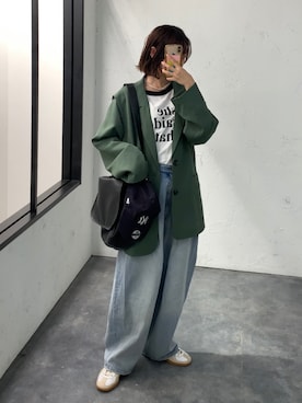 「ジャーマントレーナー」｜「アイテム（その他）」を使った、Tane🌷さん（レディース・161cm）の春コーディネート
