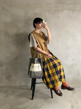 「真夏のアクティブスタイル」｜「アイテム（ローファー）」を使った、Tane🌷さん（レディース・161cm）の夏コーディネート