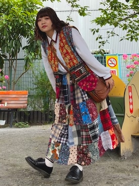 「Bleu Bleuet（ブルーブルーエ）のアイテム」を使った、すずさん（レディース・158cm）の夏コーディネート