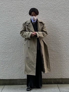 「soerte（ソエルテ）のアイテム（トレンチコート）」を使った、shoさん（メンズ・170cm）の春コーディネート