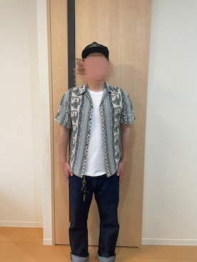 「CALEE（キャリー）のアイテム（キーケース/キーアクセサリー）」を使った、アメドクさん（メンズ・170cm）の夏コーディネート