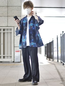 「Ellno Loset（エルノロゼット）のアイテム（スラックス）」を使った、HIBIKIさん（メンズ・164cm）の春コーディネート