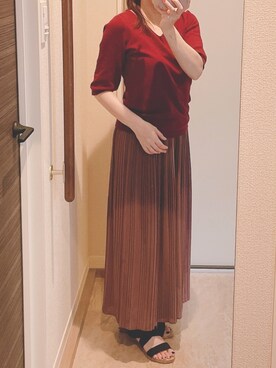 「韓国のアイテム（スカート、パープル系）」を使った、miyaさん（レディース・150cm）の夏コーディネート