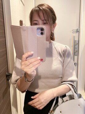 「mid girl Appliyのアイテム（ショルダーバッグ、シルバー系）」を使った、miyaさん（レディース・150cm）の秋コーディネート